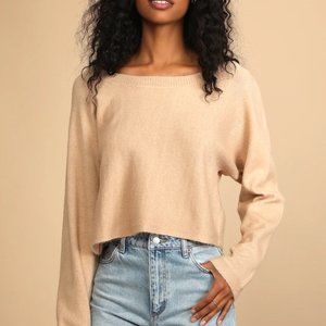 Lulu’s tan knit cropped sweater